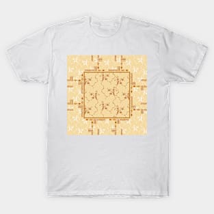 Coffee Mocha Damask Tile T-Shirt